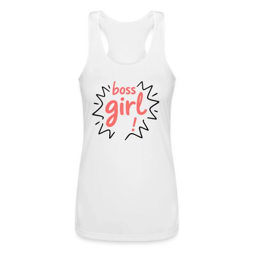 Boss Girl Bold Feminist Statement - Women’s Performance Racerback Tank Top