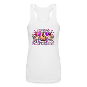 Happy Valentines Day - Women’s Performance Racerback Tank Top - white - Front - AI Model Female 180 light (180cm)
