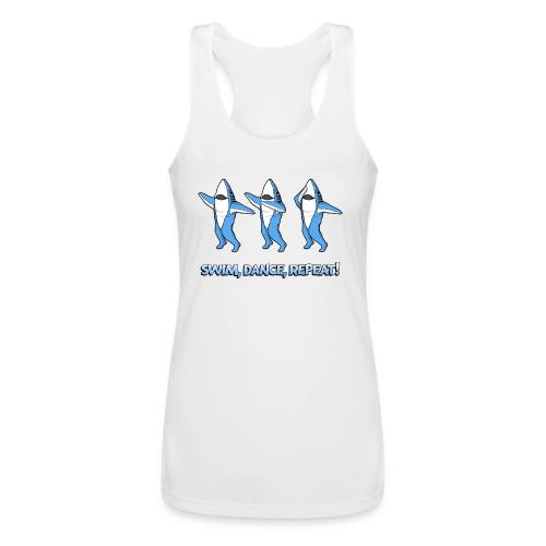 Dancing Sharks - Swim, Dance, Repeat - Women’s Performance Racerback Tank Top