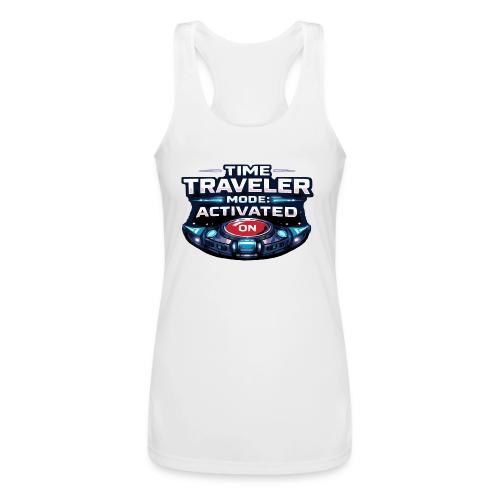Time Traveler Mode – Futuristic Neon Sci-Fi Tee - Women’s Performance Racerback Tank Top