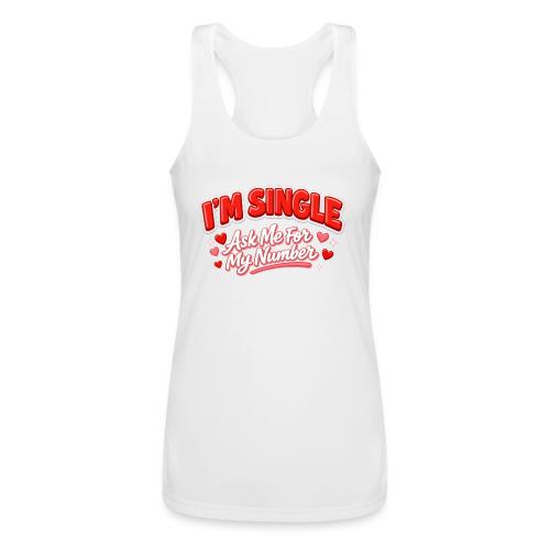 I’m Single Retro Bubble - Women’s Performance Racerback Tank Top