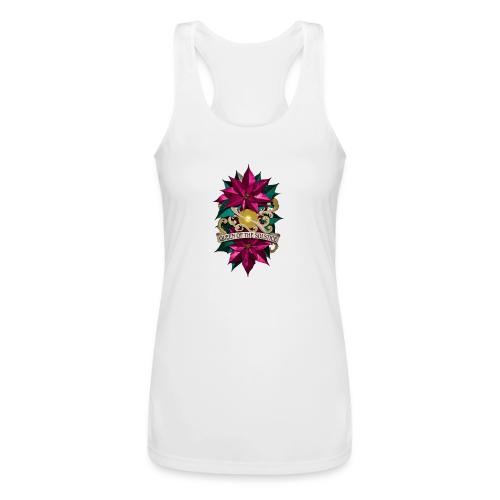 Queen of the Solstice Poinsettia T-Shirt - Women’s Performance Racerback Tank Top