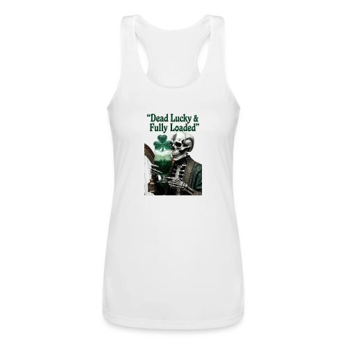 Lucky Skeleton Stout T-Shirt - Women’s Performance Racerback Tank Top