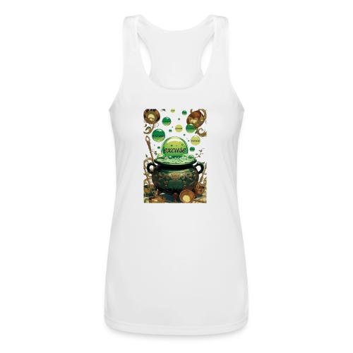 Emerald Excuses Cauldron Graphic Tee - Women’s Performance Racerback Tank Top
