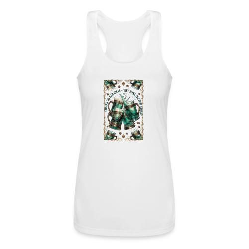 Cheers to Bad Ideas Tankards Graphic Tee - Women’s Performance Racerback Tank Top
