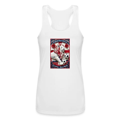 England Lion Soccer T Shirt, Football Pride Gift - Women’s Performance Racerback Tank Top
