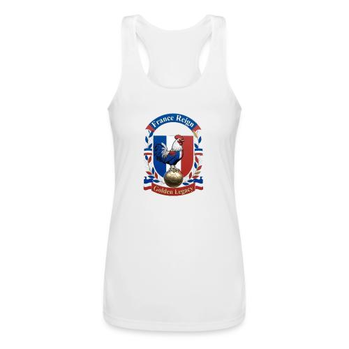 France Rooster Reign T-Shirt, Tricolore Pride Gift - Women’s Performance Racerback Tank Top