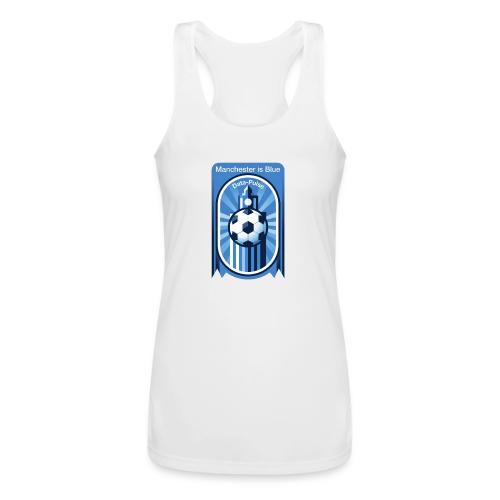 Manchester is Blue Soccer City T Shirt, Apparel - Women’s Performance Racerback Tank Top