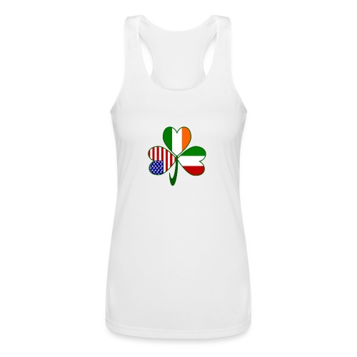 Italian Irish American Shamrock - Women’s Performance Racerback Tank Top