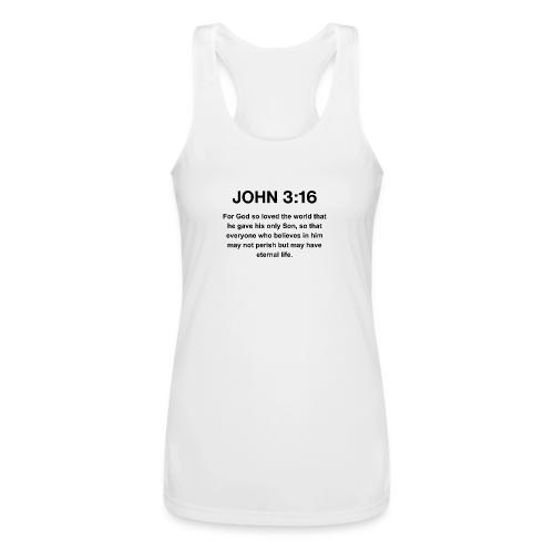 John 3:16 Christian Apparel – Bible Verse Clothing - Women’s Performance Racerback Tank Top
