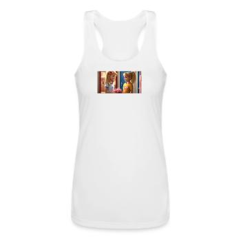 Twin Hearts Cheer Exchange - Women’s Performance Racerback Tank Top - white - Front - AI Model Female 180 light (180cm)