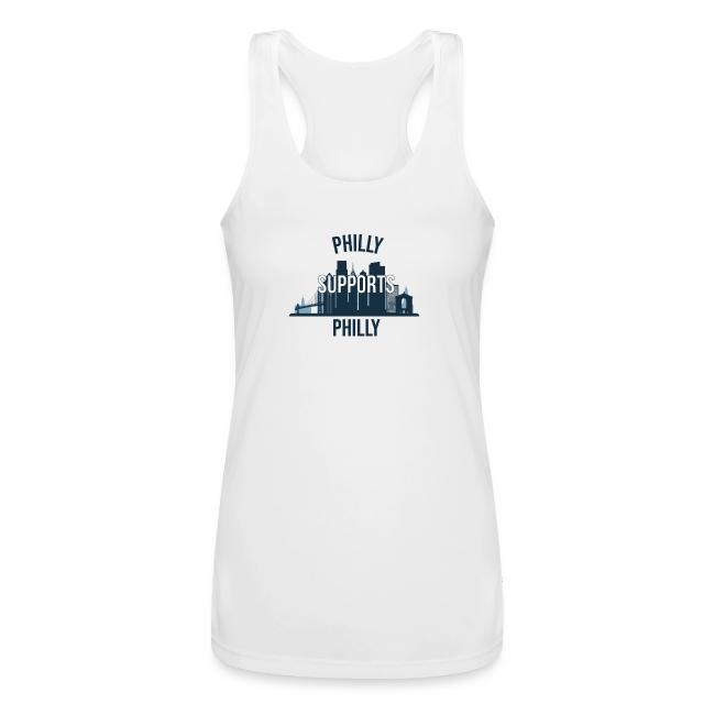 Philly Supports Philly skyline blue transparentbg