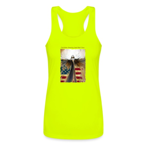 God bless America Angel_Strong color_Brown type - Women’s Performance Racerback Tank Top