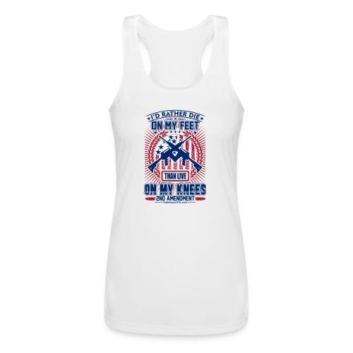 Die on My Feet for Light Background - Women’s Performance Racerback Tank Top