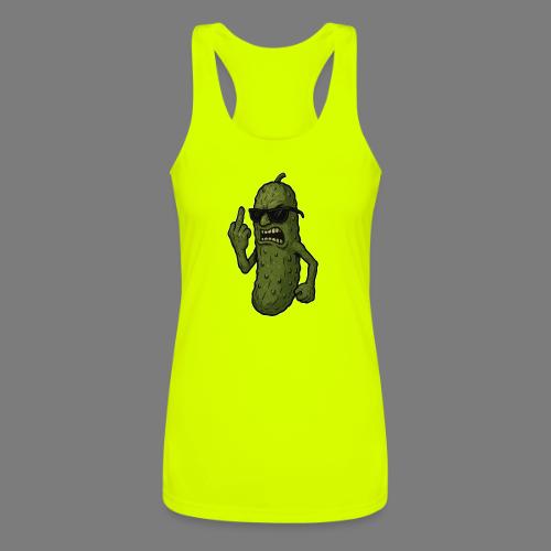 Angry Pickle Flipping the Bird - Women’s Performance Racerback Tank Top