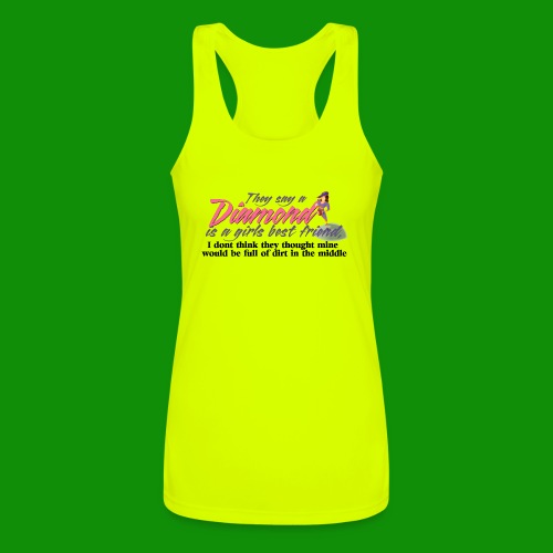 Softball Diamond is a girls Best Friend - Women’s Performance Racerback Tank Top