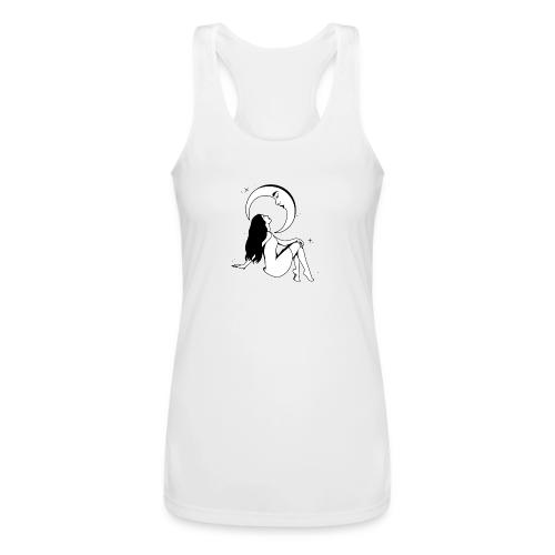Mystical Girl & The Moon - Women’s Performance Racerback Tank Top