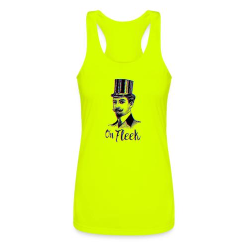 On Fleek Mustache Man - Women’s Performance Racerback Tank Top