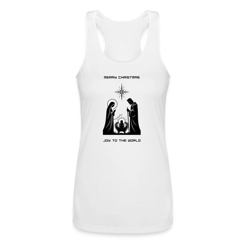 Joy to the World T-Shirt | Minimalist Nativity - Women’s Performance Racerback Tank Top