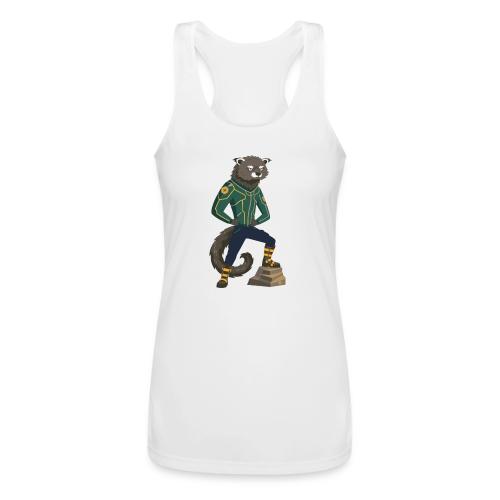 Raccoon Ranger in Neon Armor - Women’s Performance Racerback Tank Top