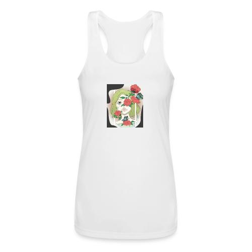 Girl with Rose Vine - Women’s Performance Racerback Tank Top
