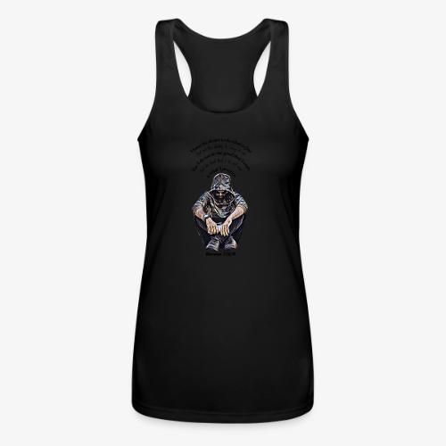 Hooded Man Color Pencil Sketch Drawing Scripture - Women’s Performance Racerback Tank Top