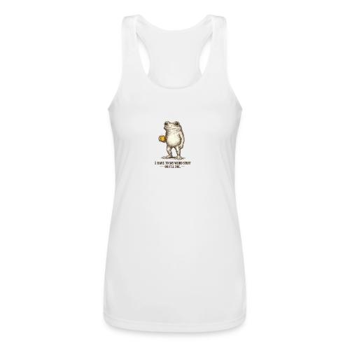 Weird Stuff Frog Coffee Humor - Women’s Performance Racerback Tank Top