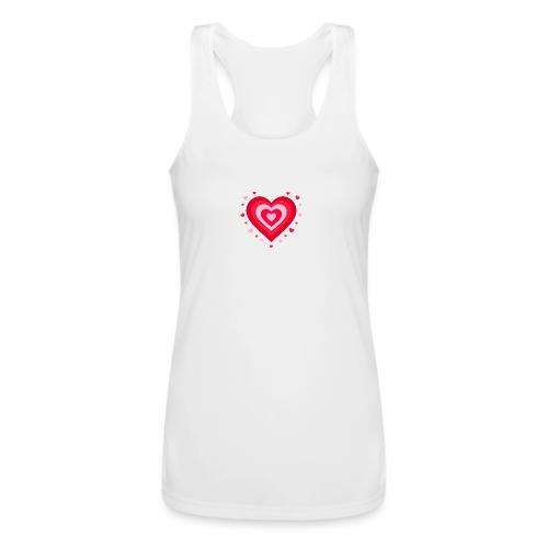 Layered Red & Pink Heart – Cute Valentine Love - Women’s Performance Racerback Tank Top