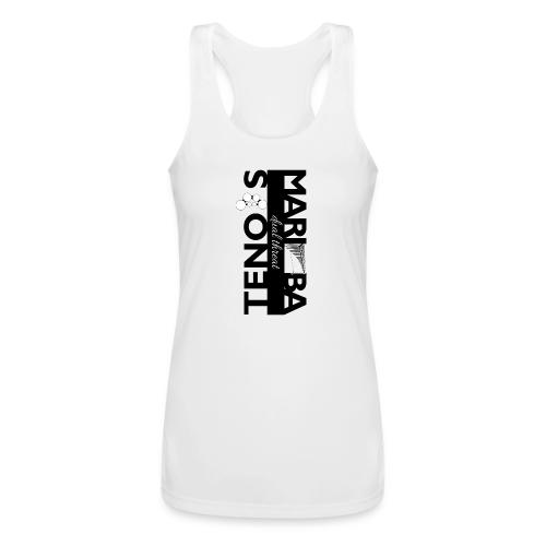 Dual Threat Black Vertical Marimba Tenor - Women’s Performance Racerback Tank Top