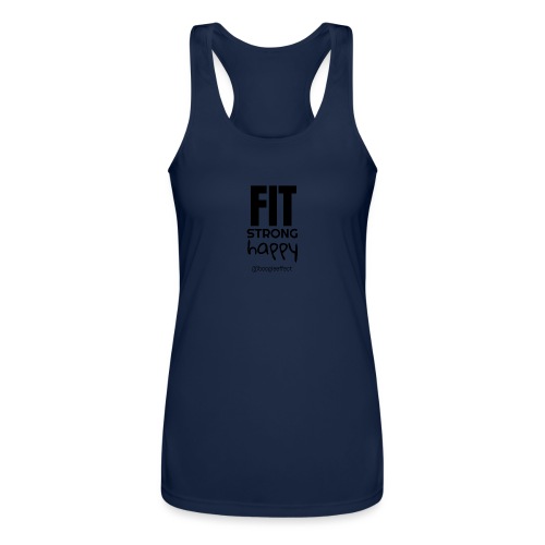 fit strong happy black - Women’s Performance Racerback Tank Top