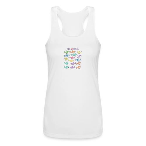 It’s Okay To – Cute Pastel Shark - Women’s Performance Racerback Tank Top