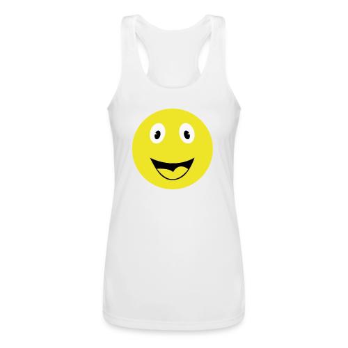 Yellow Happy Face Print - Women’s Performance Racerback Tank Top