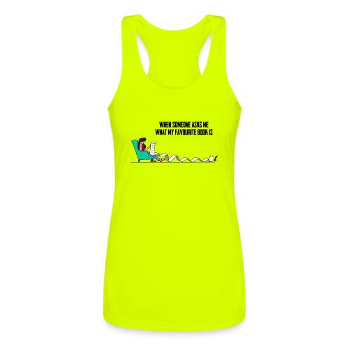 When Somone Asks Me - Women’s Performance Racerback Tank Top