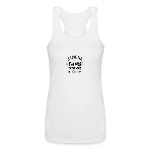 I love all the cats in the world - Women’s Performance Racerback Tank Top