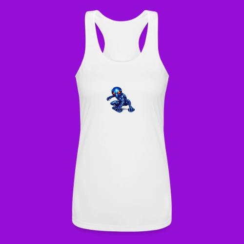 Blue Alien Crouch - Women’s Performance Racerback Tank Top