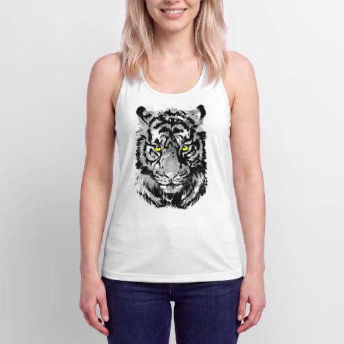 Gray Tiger Head Portrait Drawing - Black and White - Women’s Performance Racerback Tank Top