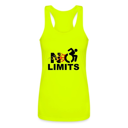 No limits for me with my wheelchair - Women’s Performance Racerback Tank Top