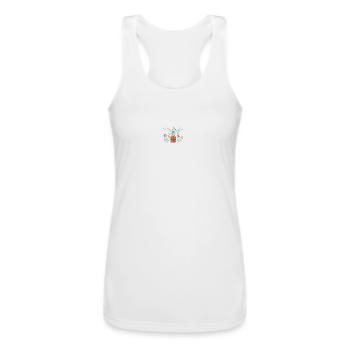 Joy - Women’s Performance Racerback Tank Top - white - Front - AI Model Female 180 light (180cm)
