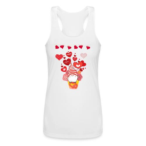 Design wrapped in love hearts, vibrating in love. - Women’s Performance Racerback Tank Top