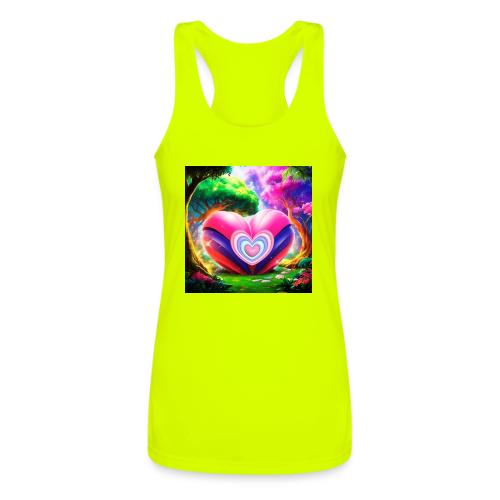 Double heart, fantasy, landscapes enjoy the magic - Women’s Performance Racerback Tank Top