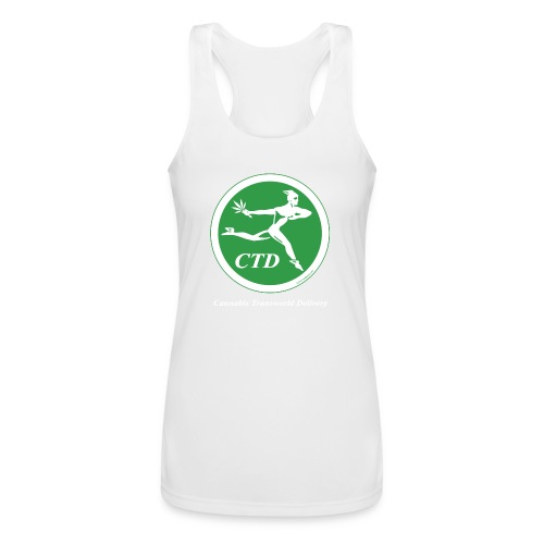 Cannabis Transworld Delivery - Green-White - Women’s Performance Racerback Tank Top