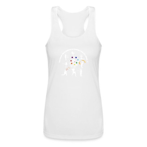 You Know You're Addicted to Hooping - White - Women’s Performance Racerback Tank Top