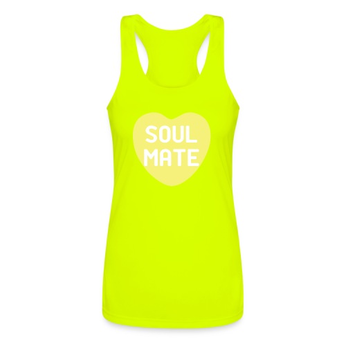 Soul Mate Yellow Candy Heart - Women’s Performance Racerback Tank Top