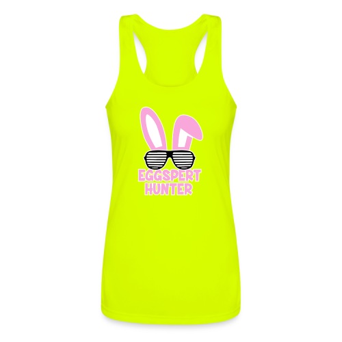 Eggspert Hunter Easter Bunny with Sunglasses - Women’s Performance Racerback Tank Top