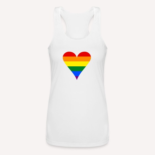 Gay Pride Rainbow Heart Funky - Women’s Performance Racerback Tank Top