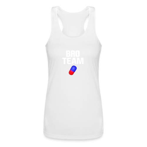 Bro Team White Words Logo Women's T-Shirts - Women’s Performance Racerback Tank Top