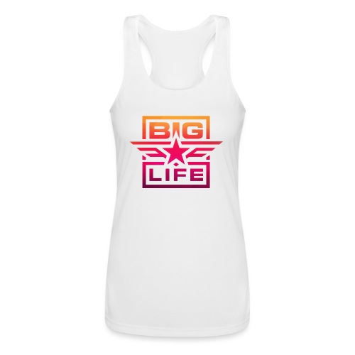 BIG Life Orange Pink Logo - Women’s Performance Racerback Tank Top