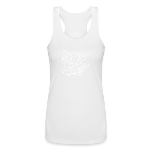 Loyalty Boards White Font With Board - Women’s Performance Racerback Tank Top