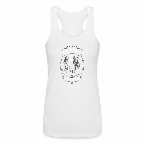 Real Gangster's Don't Die.png - Women’s Performance Racerback Tank Top
