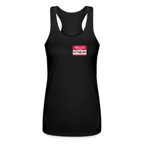 Rotnburn Nametag - Women’s Performance Racerback Tank Top